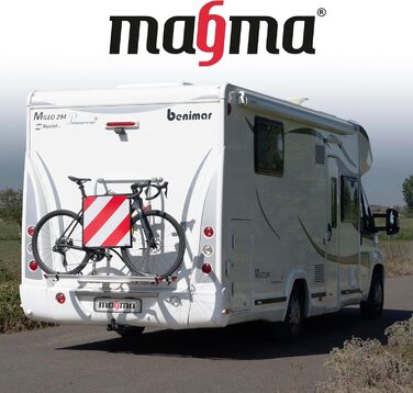 Попереджувальні таблички MAGMA для велосипедних багажників (Італія, Іспанія), комплект 3 шт. 50x50 см, з 4 ременями та чохлом, антикорозійні, для авто та кемперів