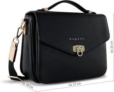 Сумка Bugatti Ella Classic чорна для жінок з екошкіри через плече та з ручками