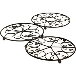SIDCO Pot or Pan Trivets 3 x Round Table Protector Country House