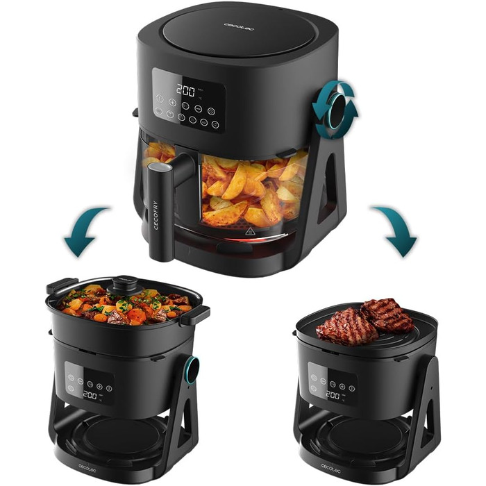 Фритюрниця, гриль та духовка Cecotec Cecofry FoodCourt 11000 Connected: 11 л, 1850 Вт, 3-в-1, 8 програм, Wi-Fi, 40-230ºC