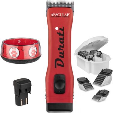 Набір для стрижки собак EHASO Aesculap Profi Durati Speed: стрижка, миска, гребінець (червоний)
