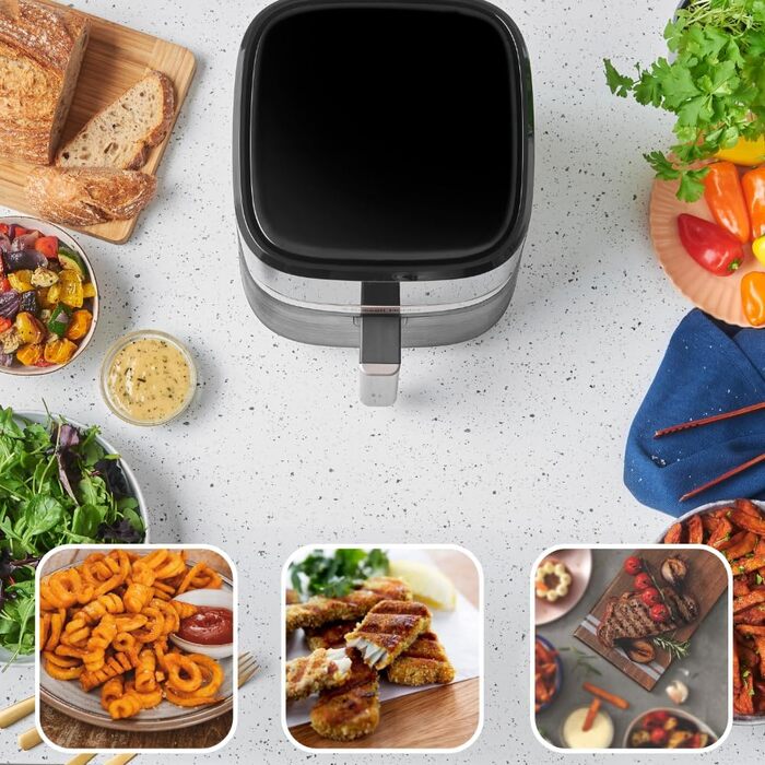 Russell Hobbs Rapid Air Fryer 4.3L - Quiet & Compact Air Fryer with 9 Programs, Touchscreen, Grill, Bake & Fry