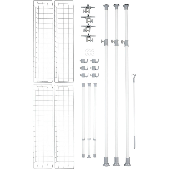 WENKO 6200050100 Telescopic Wardrobe System Hercules - adjustable organization system, steel, 164-215 x 141-250 x 38 cm, White