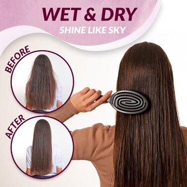 Щітка для волосся marQus Bio з щетиною дикого кабана без заплутування - розпушувач з подвійною спіральною пружиною - професійна щітка для розчісування волосся для будь-якого типу волосся, екологічний матеріал - для мокрого та сухого волосся, для блиску та