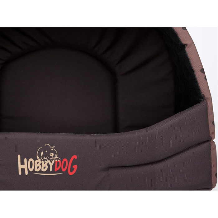 Будка для собак, лежанка для собак, хатинка для собак S-XL (R3 (55 x 43 см), світло-коричневий колір з принтом лапок)