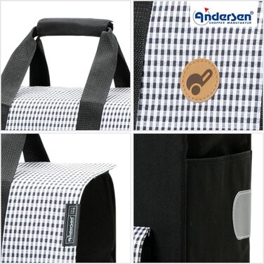 Тролей для покупок Andersen Scala Milla чорний - 54 л, сталевий каркас, 40 кг, сходинковий механізм