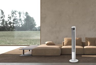 Вентилятор турецький Be Cool 121 см, 3 швидкості, осциляція, LED-дисплей, таймер 12год, іонізатор, пульт, білий, 45W