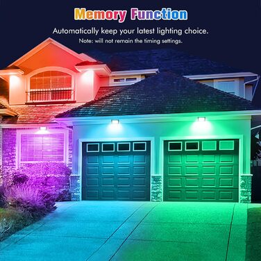 MEIKEE 60W RGB Floodlight with Remote Control, 30 Modes, 10 Colors, Timer, RGB Floodlight, IP66 Waterproof, 6 Brightness Levels, Spotlight, Colorful, Christmas, Halloween, Party, LED Floodlight, Decorative, 2 Pieces (1pc)
