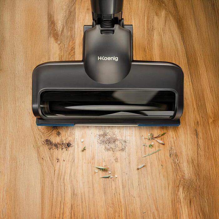 Акумуляторний пилосос H.Koenig UP600 PowerClean 22.2V: 3-в-1, LED-щітка, 40 хв роботи, 150 Вт, 2 швидкості, видалення шерсті тварин (блакитний)