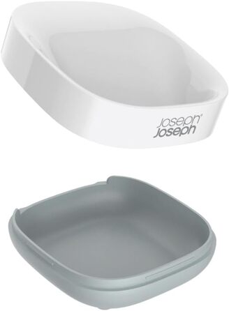 Мильниця Joseph Joseph Bathroom Slim – компактна з антиковзною основою, білий/сірий колір