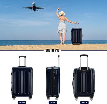 Набір валіз Beibye Zwillingsrollen: Trolley, валіза, сумка, багаж (L, XL, зелений, темно-синій)