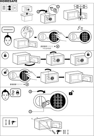 Міцний сейф HomeSafe HV24E з електронним замком: 20x44x38 см. Захист для дому, грошей, прикрас, документів та ноутбука.