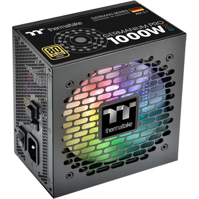 Блок живлення Thermaltake Hamburg Germanium Pro 1000W, ATX 3.1, PCIe 5.1, 80Plus White, низький рівень шуму