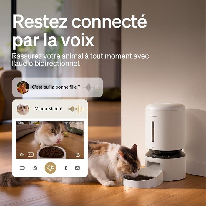 Автоматичний годівниця для котів та собак PETLIBRO 5L з відеоспостереженням 1080P, WiFi, нічним баченням, датчиком низького рівня корму та сигналізацією, 1-10 прийомів