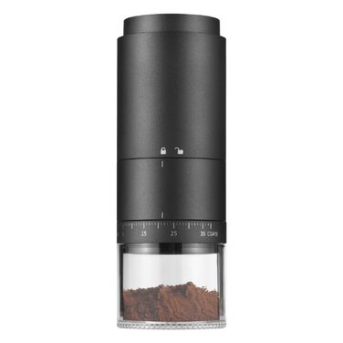 Трагева кавомолка Irishom з 38 ступенів помолу, цифровим дисплеєм, керамічним жорном з 5 лезами, кнопкою Start/Stop та автоматичним вимкненням, портативна електрична кавомолка