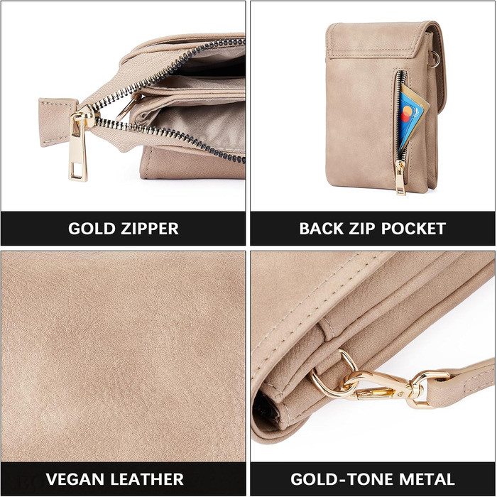 Сумка-клатч BOSTANTEN для телефону через плече, сіра (A-13-braun) - PU шкіра, жіноча, з гаманцем