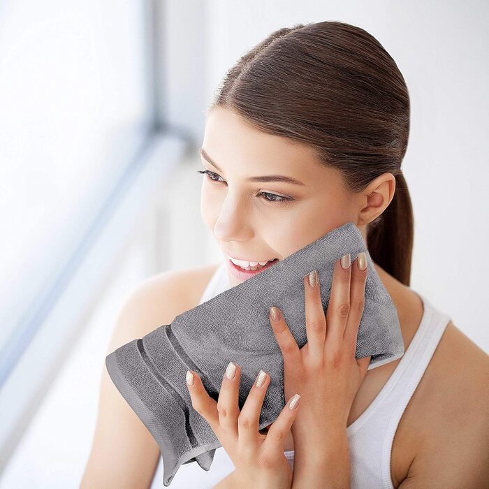 Набір рушників Utopia Towels 8 шт. з петлею для підвішування, 97% бавовна, швидковисихаючі: 2 великі, 2 середні, 4 маленькі (Кюл-Сірий)