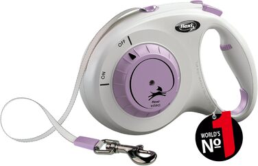 Flexi Select Gurt 7 м чорний, рулетка для собак до 25 кг, регулювання 0-7 м (світло-сірий/фіолетовий, Medium)