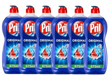 Засіб для миття посуду PRIL Original, висока розчинна сила жиру, для холодної води, 675 мл (набір 8 шт)