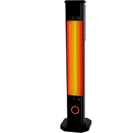 Інфрачервовий обігрівач Climative 2500W – електричний обігрівач з 9 рівнями, IP65 для тераси та приміщення, настінний, з пультом та таймером, чорний