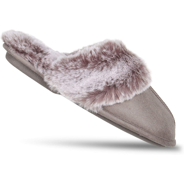 Жіночі домашні тапочки Jessica Simpson з м'якою підкладкою з штучного хутра та піною Memory Foam, неслизька підошва, сірий колір, розмір Small