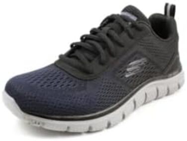 Чоловічі кросівки Skechers Track Ripkent - Navy Mesh Black Trim (40 EU, Широкий)