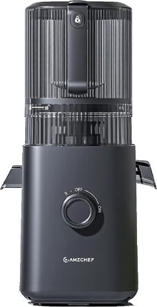 Соковижималка AMZCHEF 600W з широким завантажувальним отвором 155 мм для цілих овочів та фруктів, матово-чорна