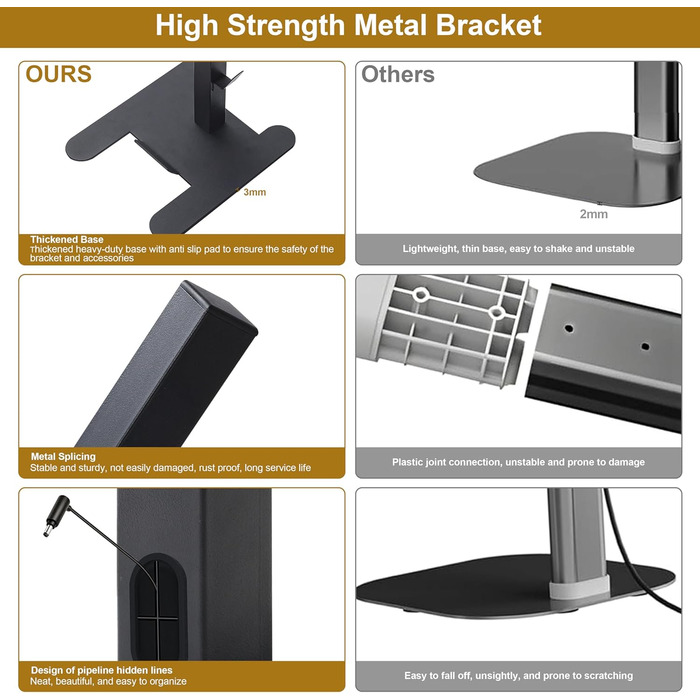 Підставка для пилососа OUTBROS, сумісна з Dyson V15, V12, V11, V10, V8, V7, V6, металева, чорна