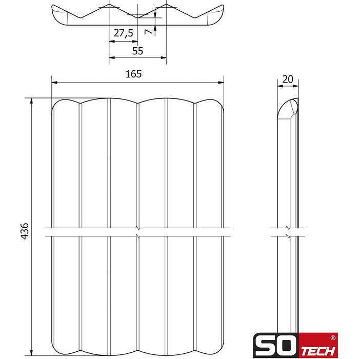 Бамбукова вставка для спецій 436x165x20 мм для лотка ORGA-BOX 3, антрацит, від 491 мм (корпус 600 мм), дерев'яний органайзер для баночок спецій