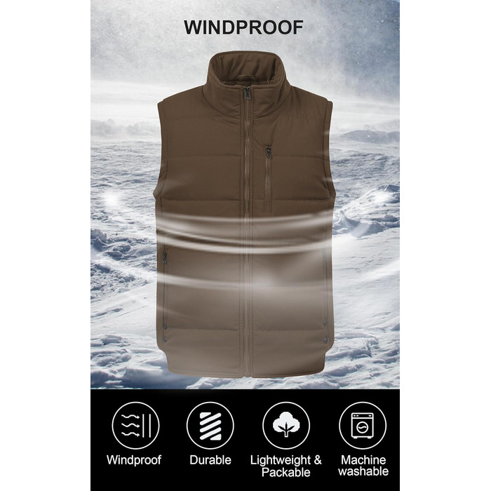 Чоловіча зимова куртка-пуховик Chriuno, легка, пакується, колір кава (M)