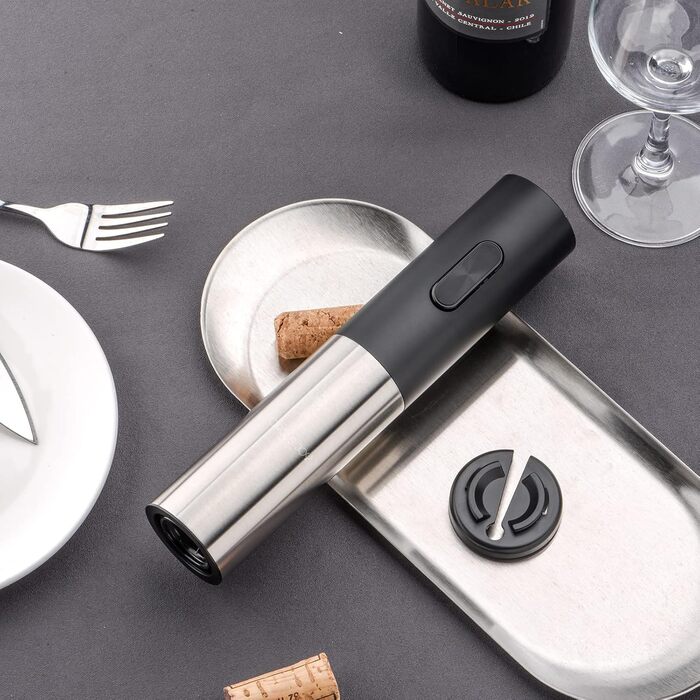 Електричний відкривачка вин CIRCLE JOY - автоматичний штопор з ножем для фольги, нержавіюча сталь