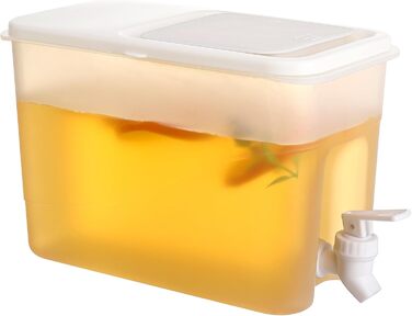 4L Drink Dispenser with Tap, Refrigerator Drink Water Dispenser with Leak-Proof Spout, Plastic, Cold Drinks, Juice, Drink Dispenser Pitcher for Party Drinks, Juice, Iced Tea