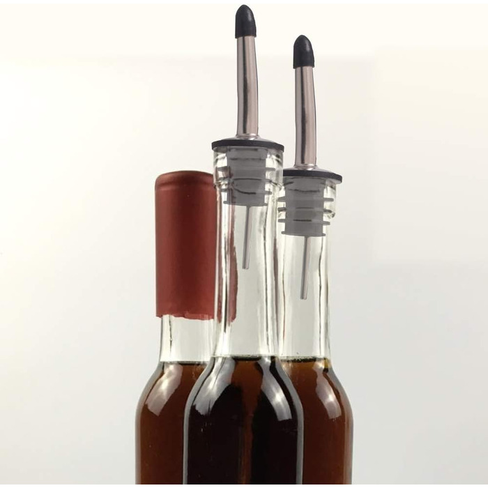 Виливний носик для пляшок Newk, нержавіюча сталь, 12 шт., класичний конічний вилив з гумовими ковпачками