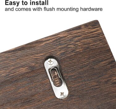 Keys and Mail Holder for Wall Rustic Natural Paulownia Wood 4 Double Hook Hanger Wall Organizer for Decoration, Bags, Accessories, Hardware and Manual Included (brown)