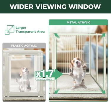 Клітка для собак Pawadise FXW – міцна, 61 см, 8 панелей, біла. Ідеально для цуценят та маленьких собак. Патентована модель