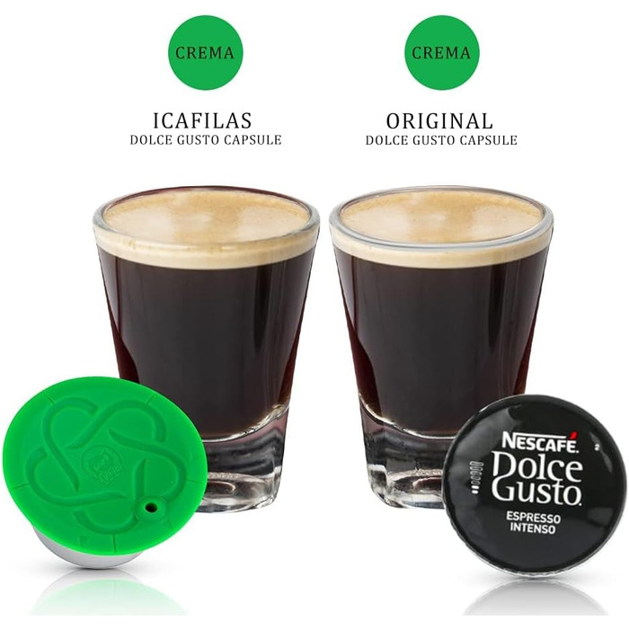 Багаторазові кавові капсули Icafilas для кавоварок Dolce Gusto, набір з 2 капсул, тампер, ложка та щіточка для очищення, екологічні аксесуари для приготування кави