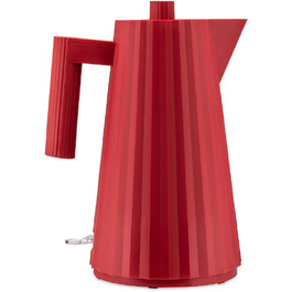 Alessi Plissé Red Electric Kettle - 1.7L, 2400W, Thermoplastic Resin, European Plug
