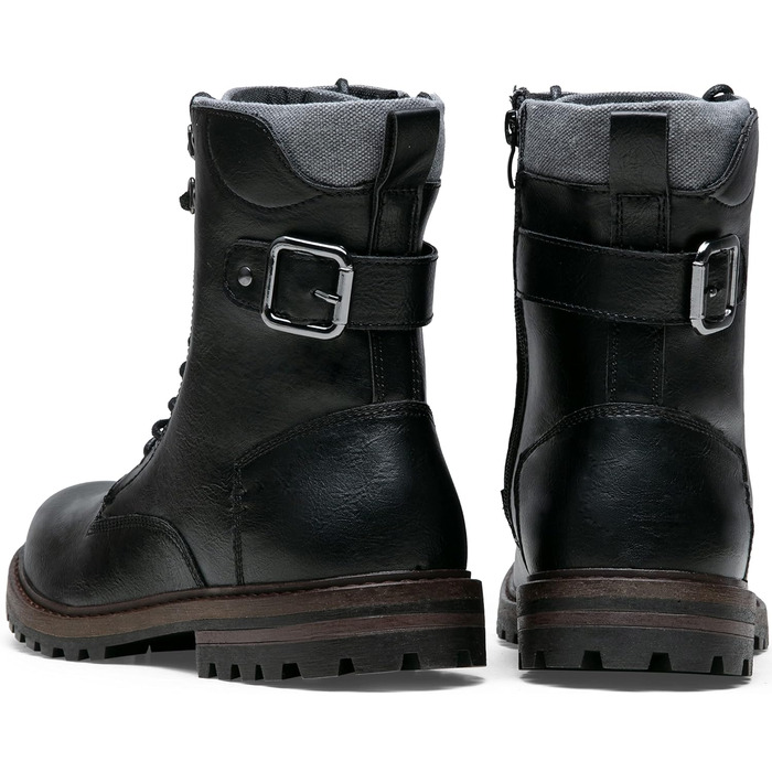 Чоловічі черевики Vostey: зимові мотоциклетні черевики з натуральної шкіри, чорні, 43 EU, модель 8147