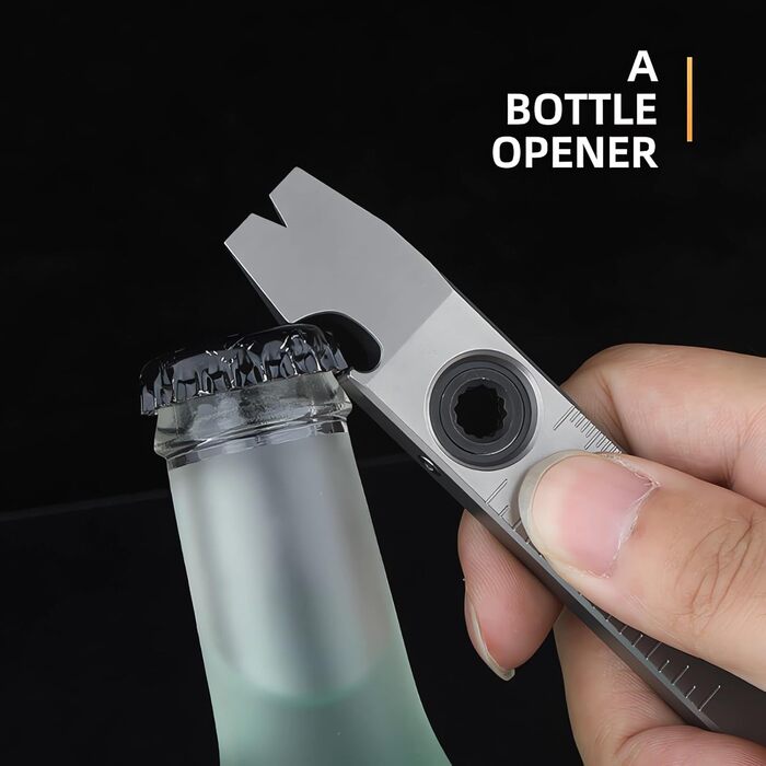 ResafeLy універсальний EDC мультитул з титану: брелок, ломака, відкривачка для пляшок і консервів, ключ, викрутка-тріскачка