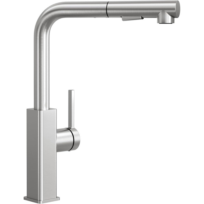 Кухонний змішувач CECIPA висувний з душем, нержавіюча сталь, 2 режими, поворот 360°, високий тиск, L-подібний, для кухні