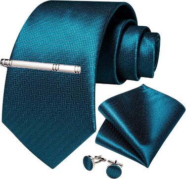 Набір краватка, нагрудна хустинка та запонки DiBanGu для весілля та офіційних заходів (синє)