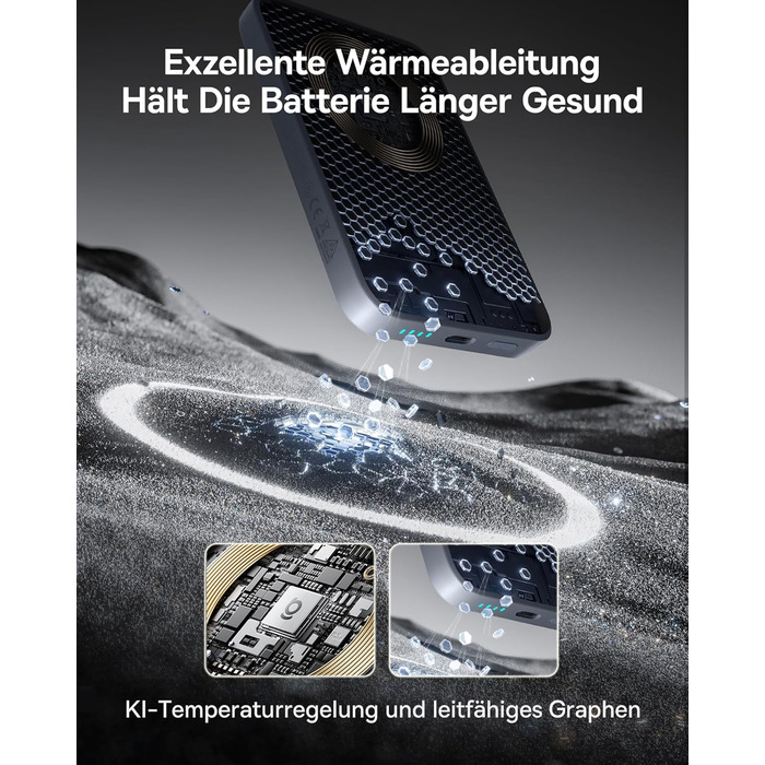 Power Bank Baseus 10000mAh з бездротовою зарядкою 15W, MagSafe, PD 22.5W, USB-C, білий (блакитний)