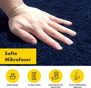Килимок для взуття Floordirekt антиковзний 50x80 см темно-синій, машинне прання, для дому та коридору, для собак та домашніх тварин