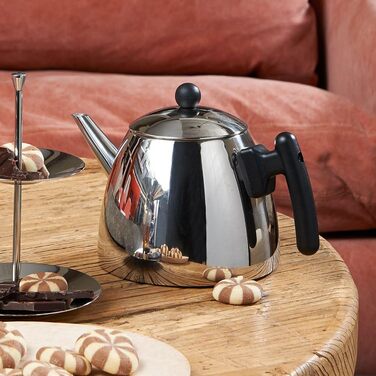 Bredemeijer Classic double-walled stainless steel teapot, 1.2 Liter, black handle