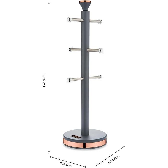 Tower T826132PNK Cavaletto Beaker Stand with Stainless Steel Stopper, Soft Base, Marshmallow Pink and Roségold (Grey and Roségold)