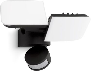 Вуличний LED прожектор SSC-LUXon NORSU з датчиком руху, подвійний, нейтрально-білий, IP65, з кутовим адаптером і сенсором сутінків, модель Ethir