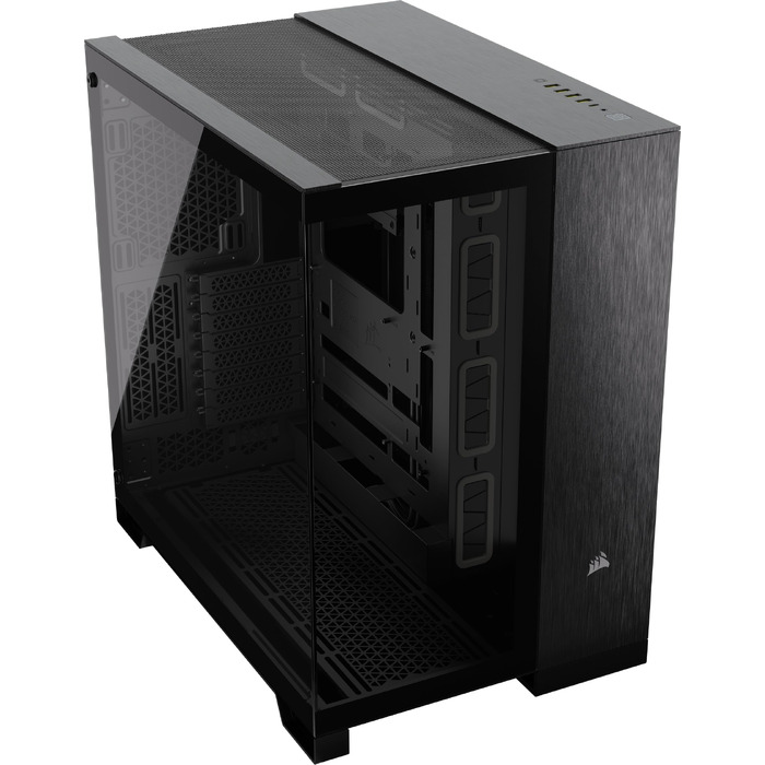 Корпус для ПК Corsair 6500X Airflow Mid-Tower ATX, двокамерний дизайн, загартоване скло, Obsidian (чорний)