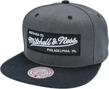 Кепка Mitchell & Ness 2 Tone Box Logo Snapback, універсальний розмір, чорний/сірий