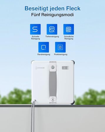 Робот-мийник вікон ECOVACS WINBOT Mini 2: компактний, з ультразвуковим розпиленням, 4 режими, сірий