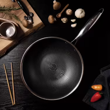 ROSMARINO HexaPro 3.0 28 cm Stainless Steel Frying Pan - High-quality non-stick coating, oven-safe - Ideal for versatile cooking (Pan, 24cm)